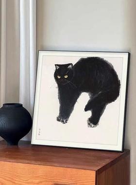 卡通童小房猫小狗趣儿童墙壁画形客厅装饰OJB画现代轻奢高档玄方