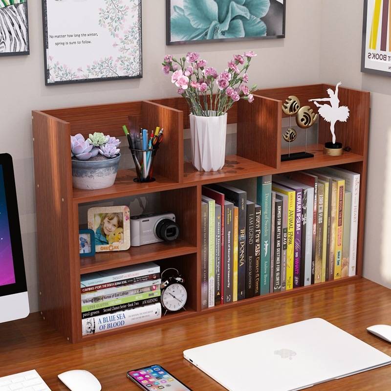 简易书桌上学生书架多层儿童桌面置物架小型家用办公室收纳架宿舍