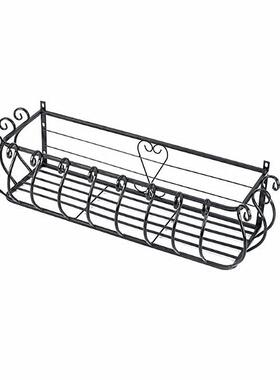 欧式栏杆墙花架护栏挂篮架铁艺阳花62418台多室肉挂式植物架外壁