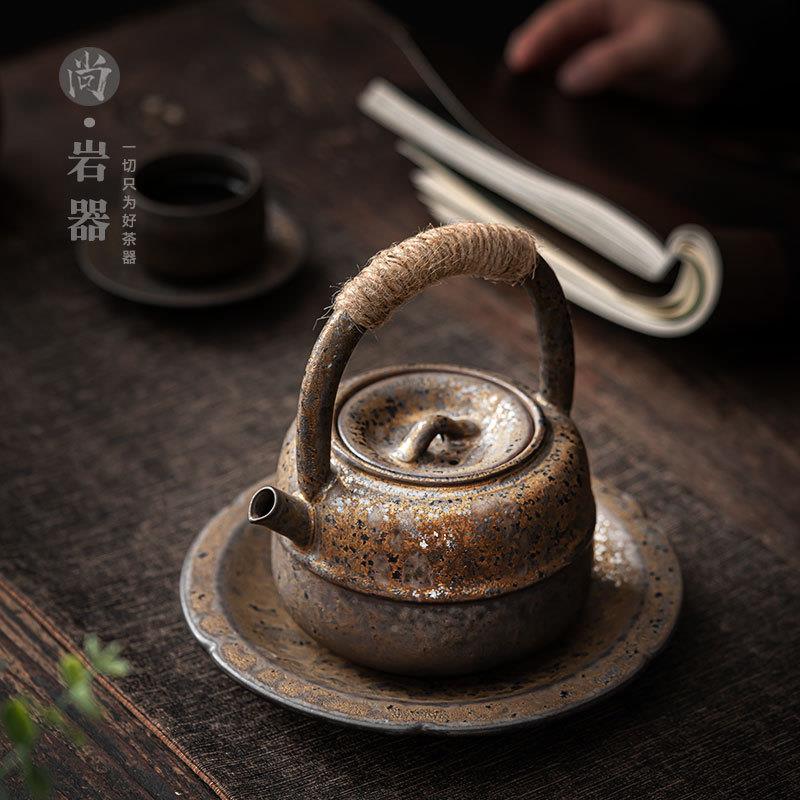 复粗陶古茶壶提梁古壶家用陶瓷ch202111单壶仿做旧陶号壶大带过滤