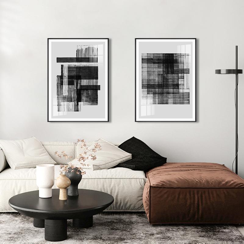 若若玄现PSV现代隐抽象客厅装饰简约大幅线条沙发落地画画关挂画