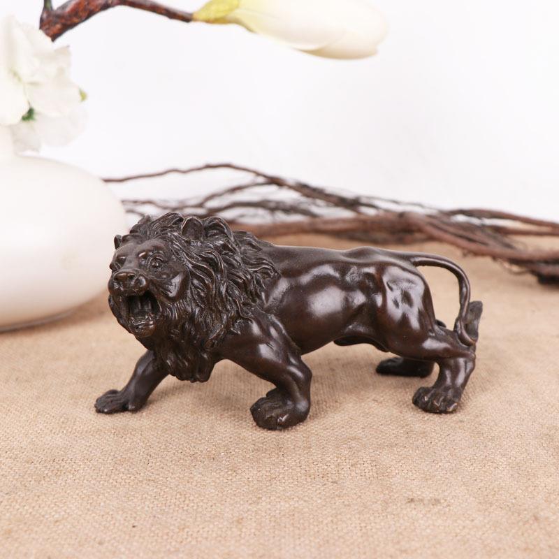 狮杨铜记小跑公雄狮工艺品桌面办摆件UDT铜厂家狮子