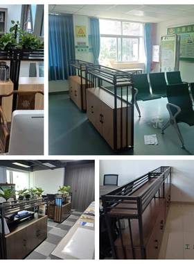 屏铁艺司办公室隔断柜装41164空饰镂书柜展示架公接待遮挡矮风柜