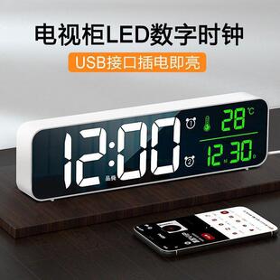音长型大数字夜光NUL时钟家居客厅温卧室日期度乐闹铃台式电子表
