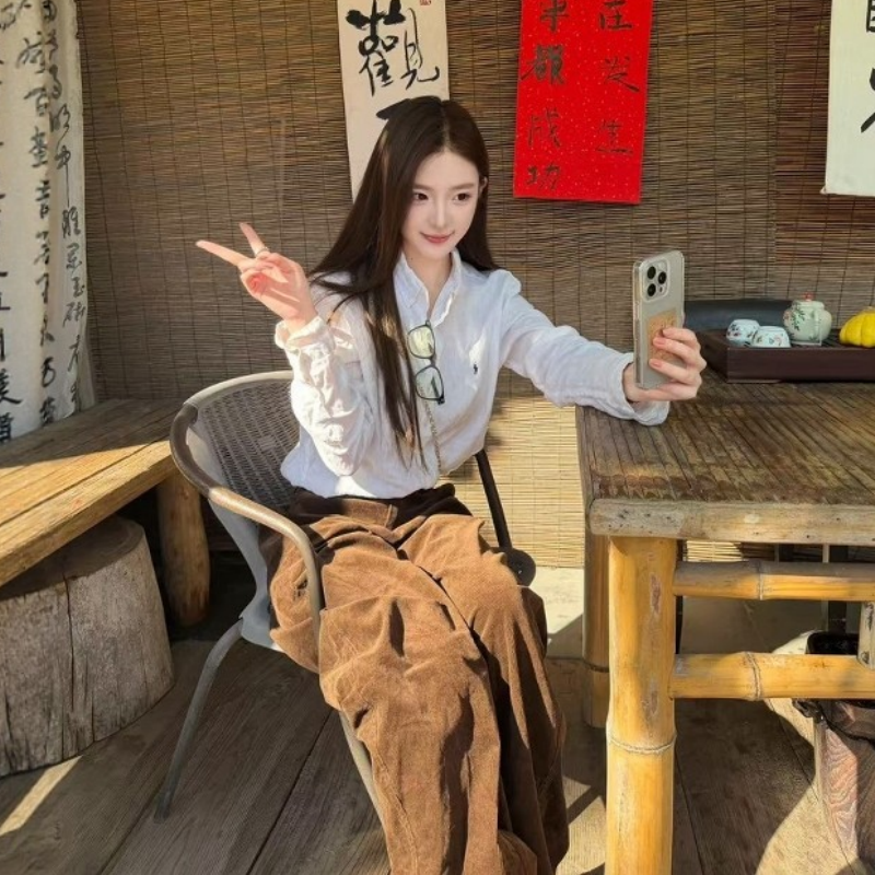 韩系小众设计时尚白色衬衫上衣女春季新款休闲宽松阔腿裤两件套装,女装/女士精品,时尚套装,淘宝优惠券,粉丝福利购,淘宝优惠卷