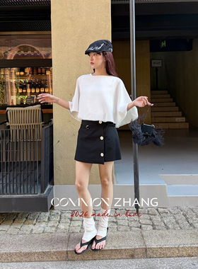 攸吉CZ ZHANG夏甜美花边斗篷式衬衫女垂坠感气质防晒衫上衣C13859