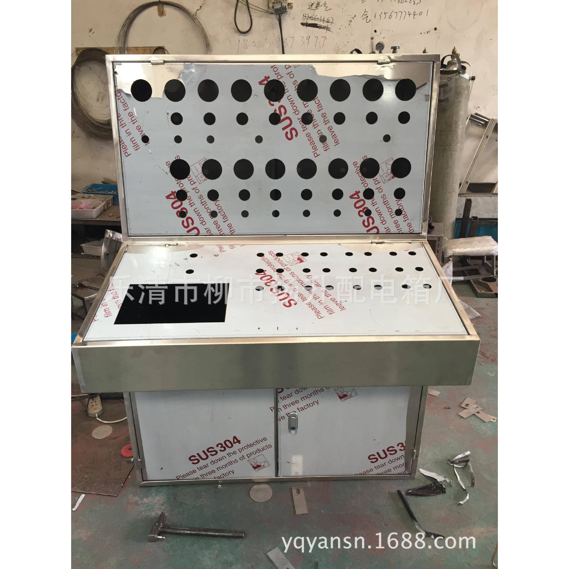 内外玻璃双门箱316不锈钢户外防雨箱配电箱基业箱电表箱路灯箱