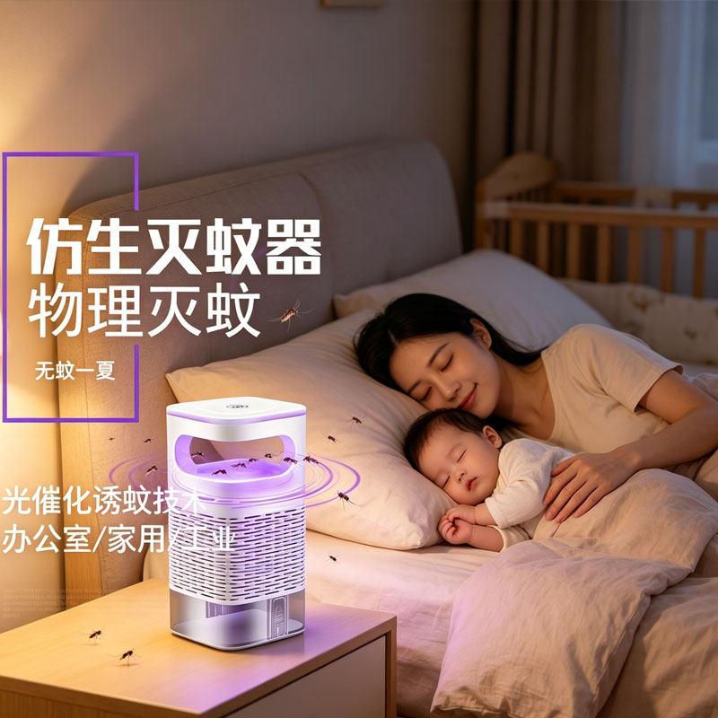 新物理灭蚊灯吸入式驱蚊器神器家用客厅蚊子静音室内婴儿孕妇卧室