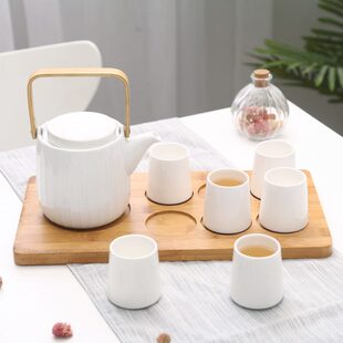 陶瓷家用冷水壶大容量杯子具套装 水办公室茶几日式 茶具组合泡茶壶