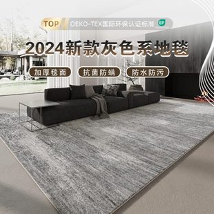 卧室地垫高级防水可擦地毯客厅沙发轻奢免洗防灰色污2024 家用新款