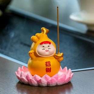 茶桌创意香薰炉葫芦小摆设线香插家用客厅座摆件可爱檀香炉香插香