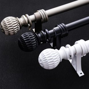加厚帘单轨道挂杆双杆定制窗帘铝合金罗马杆窗帘黑色北欧简约潮杆