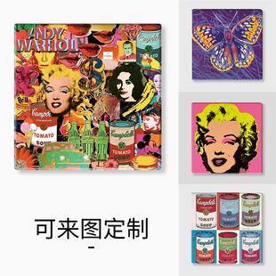 硅藻泥陶瓷杯垫隔热片来图定制订做定做安迪沃霍尔波普艺术popArt