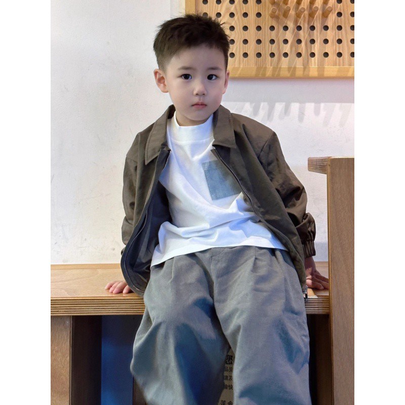 现货速发2025新款男童套装爆款外套裤子长T恤潮洋气夹克风衣
