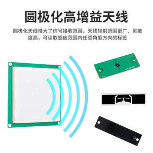 rfid陶瓷天线高增益uhf圆极化915Mhz无源超高频分体式读写器天