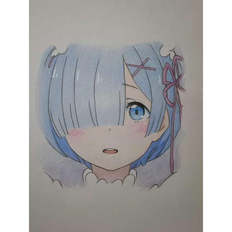 手绘肖像自画像定制装饰礼物速写素描彩铅画真人照片全家福创意图片