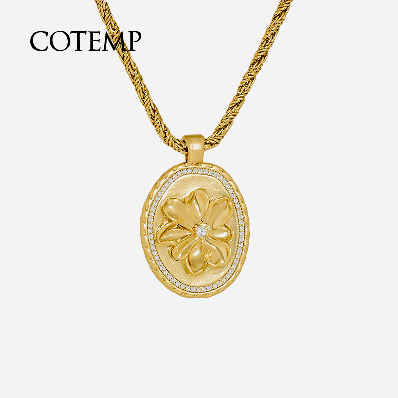 cotemp Bellis Oval/Coin25款贝利斯金色椭圆项链/吊坠宝石项链