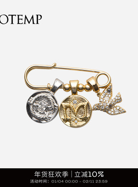 cotemp Cachet  25FW字母印章胸针精致百搭胸花