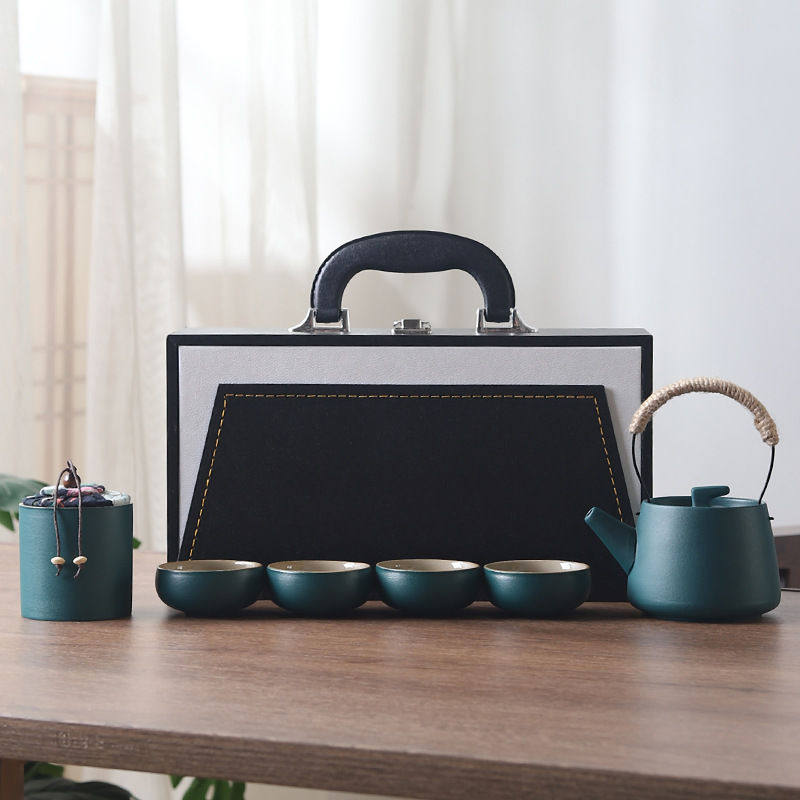 公司礼品功夫茶具送礼私人礼盒加订套装一壶四杯提梁壶便携式旅行