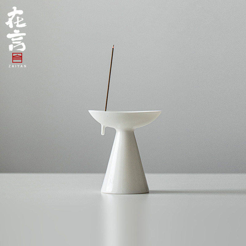 在言羊脂玉陶瓷日式家用香插香炉香托线香侘寂风桌面摆件香道配件,家居饰品,香托/香盘/香座/香插,淘宝优惠券,粉丝福利购,淘宝优惠卷