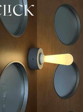 Click创意拨动式开关卧室床头氛围灯充电过道壁挂趣味简约小夜灯