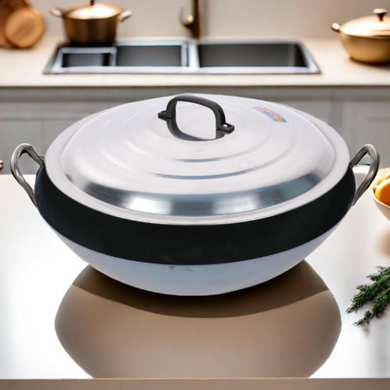 双耳铁锅传统老式无涂层锅炒菜锅商用家用柴火灶燃气灶专用圆底锅