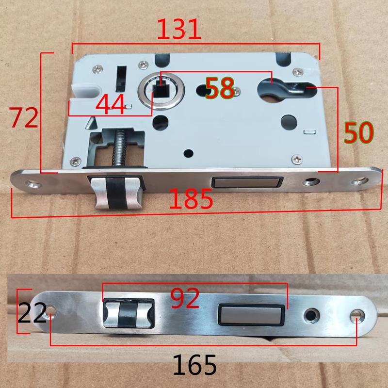 5850锁体185圆头外片连体分体式重弹簧门锁压把锁配件锁芯