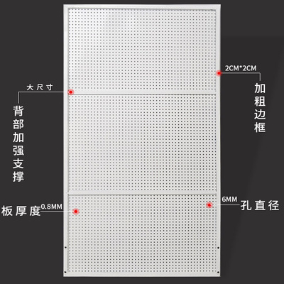 洞洞板铁艺多孔板圆孔挂网铁板上墙展示架子五金工具厨房收纳货架