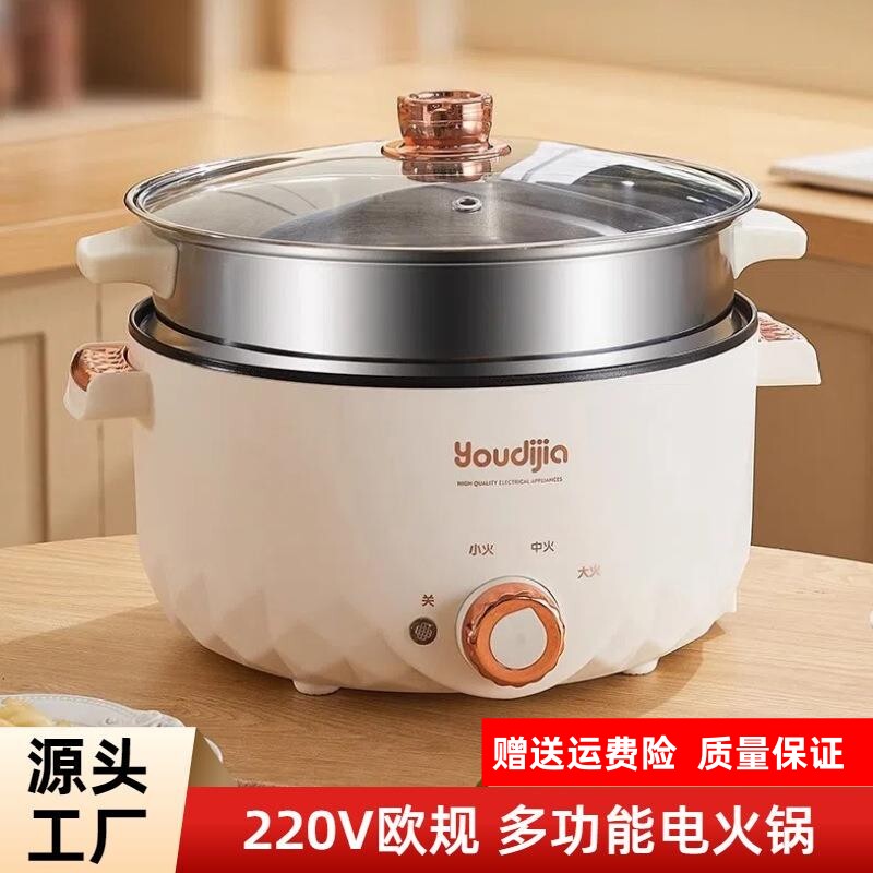 欧规多功能电煮锅家用宿舍小电锅俄罗斯韩国慢炖锅一体电热火锅