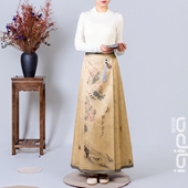 爱奇葩原创立体书画卷感新中式 国风马面裙女显瘦高级感汉服半身裙