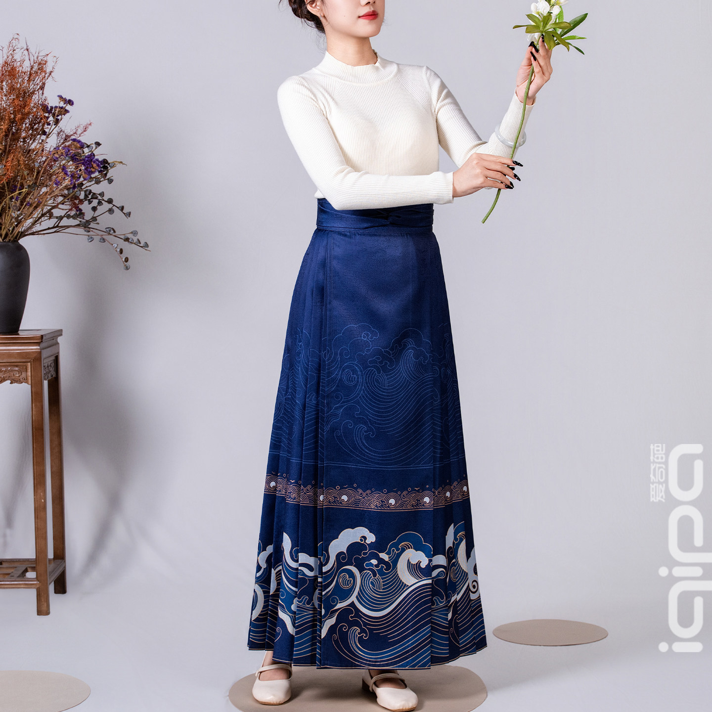 爱奇葩原创【江崖海水】新中式马面裙女新款日常百搭汉服半身裙