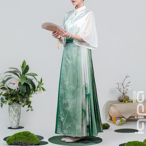 爱奇葩iqipa 青筠渡中式新款马面裙女套装清新气质高级汉服半身裙