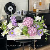 半米栅栏仿真花假花摆件客厅装 饰阳台摆设花束绢花仿生花盆栽花艺