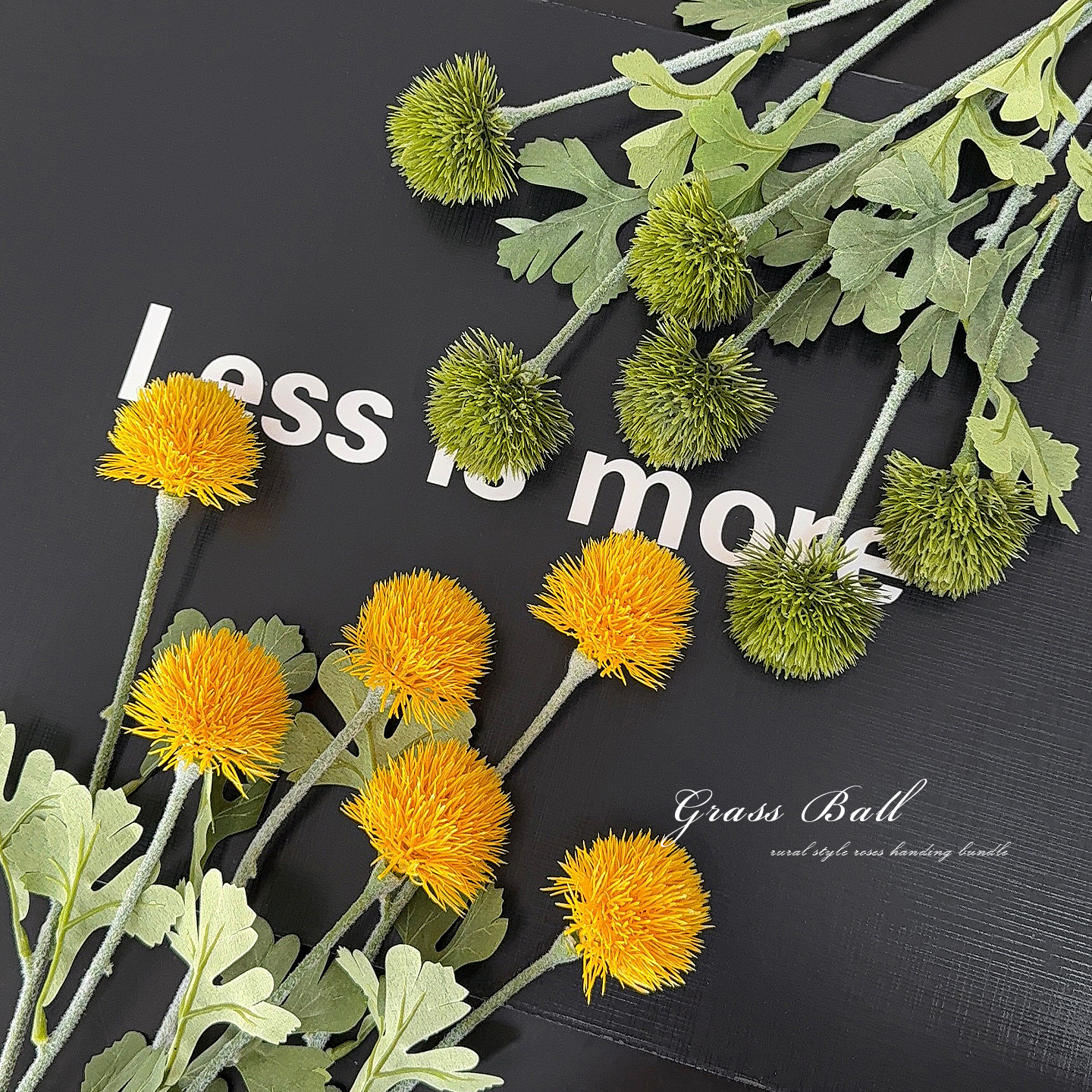 简约风手感软胶仿真花蒲公英把束葱球花景观装饰假花小草球摆件花