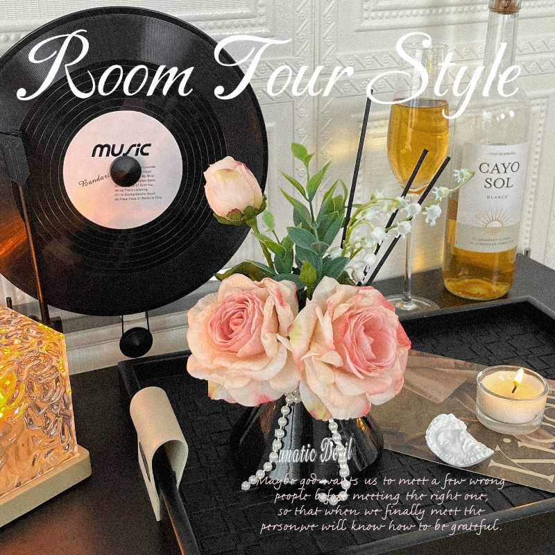 玫瑰花仿真花香薰装饰摆件