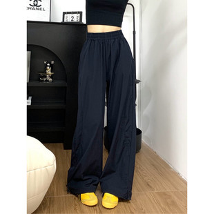 【小红书同款】工装裤女美式复古阔腿裤夏季垂感宽松休闲运动裤子