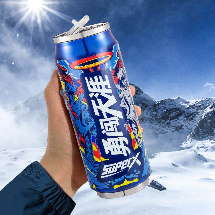 勇闯天涯拍照瓶子真空创意可乐瓶学生潮流便携杯子带吸管易拉罐