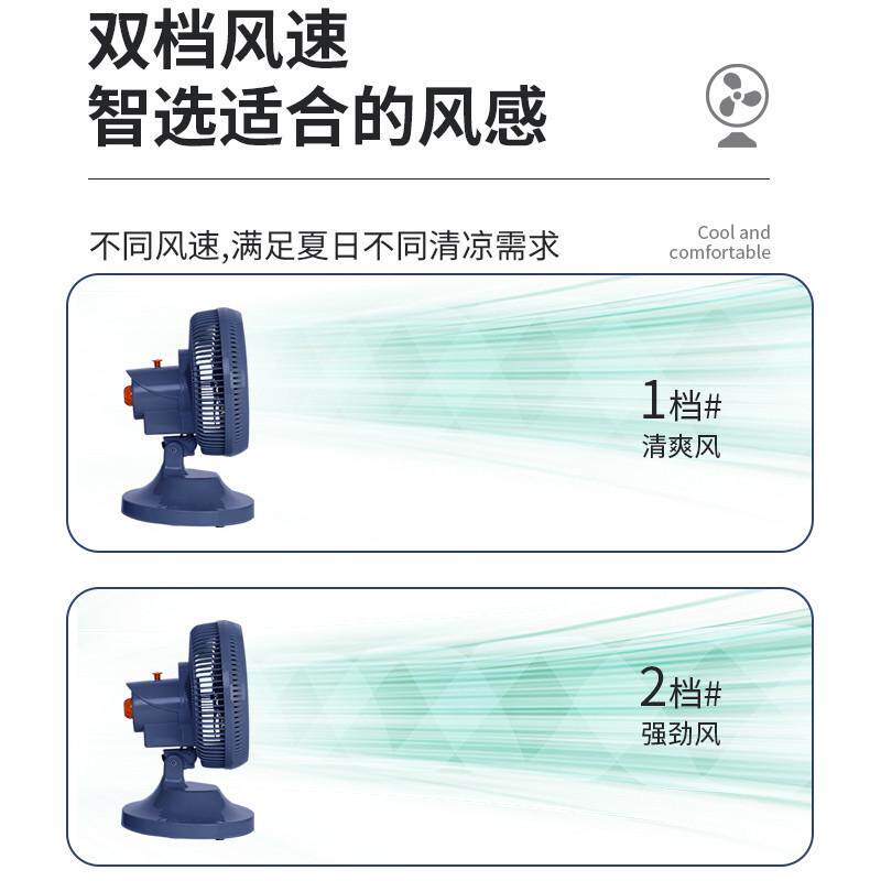 卧室复古大风力插电台式静音小风扇办公桌面涡轮大风力8寸台扇