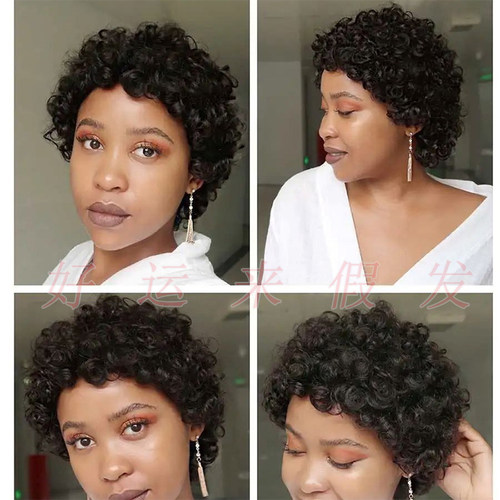 brazilian curly short human hair wigs women wig真人发丝头套