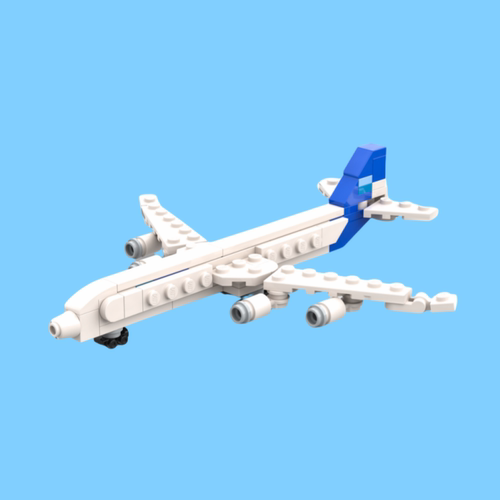 国产小颗粒积木 迷你款空客A340客机 飞机模型拼插益智玩具