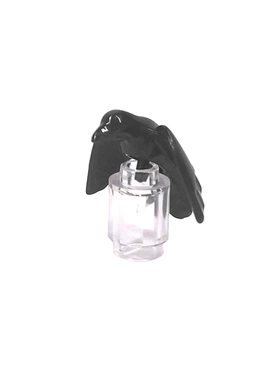 小积木颗粒梅鸟(乌鸦)动物素色动物13665零件MOC万圣节场景黑鸟