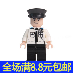兼容国产警察人仔系列城市场景搭配moc 益智玩具自主DIY 孩子拼装