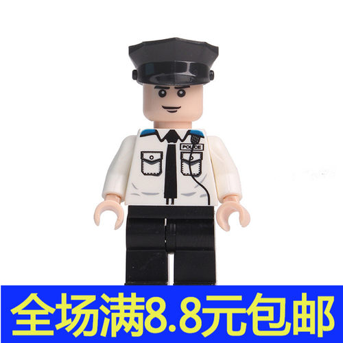 兼容国产警察人仔系列城市场景搭配moc 孩子拼装益智玩具自主DIY