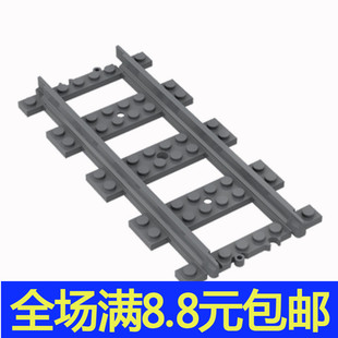 国产积木moc 科技兼容国产 53401直道火车轨道 53400铁路弯轨道