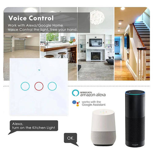 触摸图雅WiFi开关家居生活Alexa谷歌主页433RF WiFi远程1/2/3 路