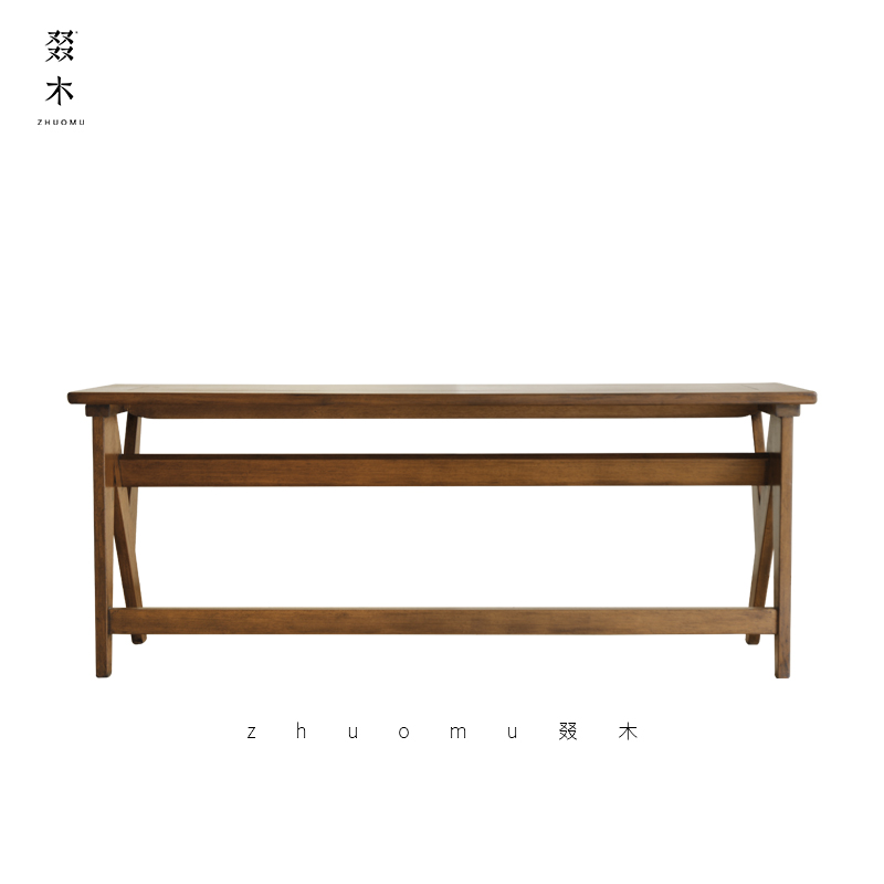 叕木 昌迪加尔书桌实木工作台卧室长条桌子书房桌侘寂风中古家具