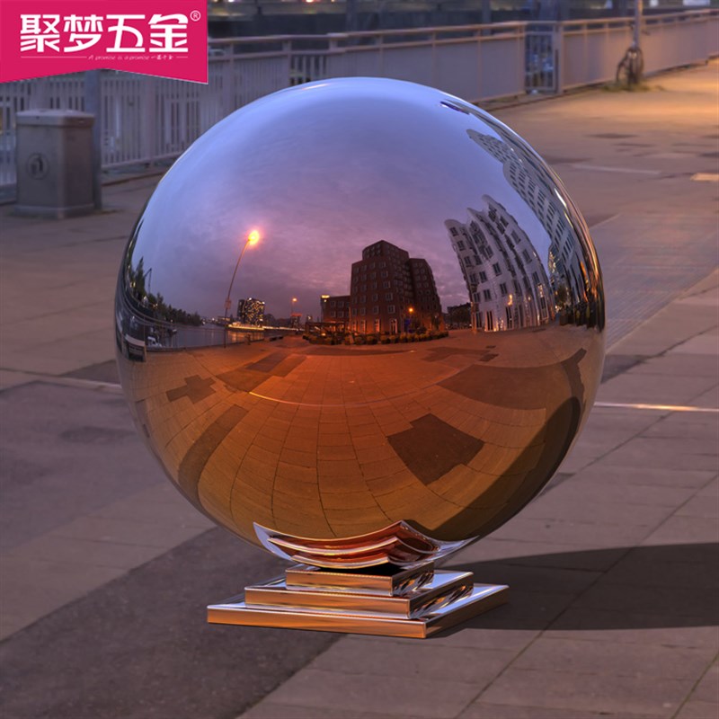 304#不锈钢球带座球空心球装饰圆球三层方座球大门柱子围墙连体球