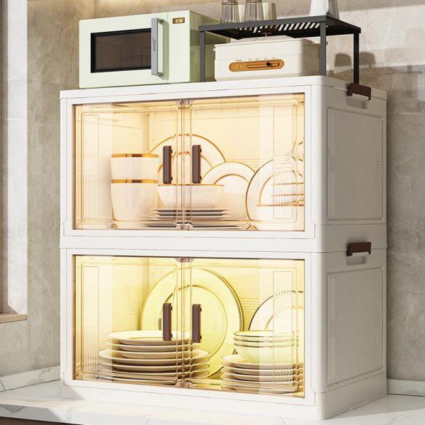 家用厨房碗柜收纳多功能餐具柜餐边柜一体靠墙碗架置物架放碗多层