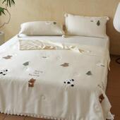 花时间生活60支天丝夏凉被空调被毛巾绣卡通夏季 可机洗冰丝滑薄款