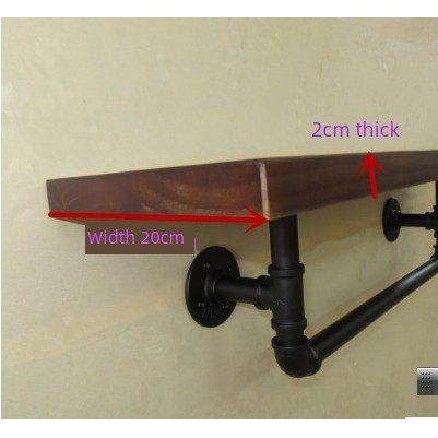 覆古铁艺水管墙上壁挂实木置物架层架厨房浴室卫生搁板毛巾收纳架